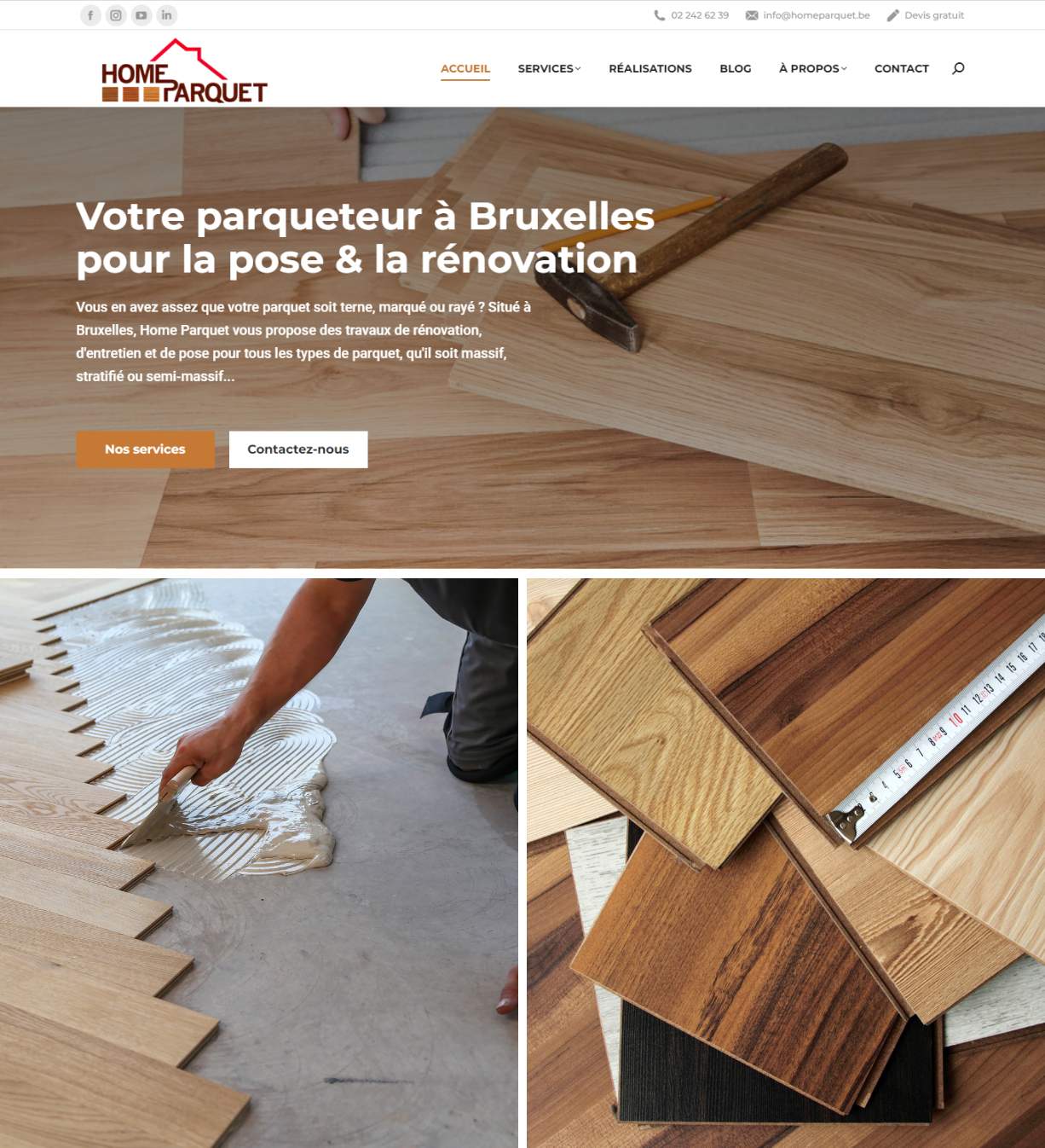 création d'un site web pour une société de parquet