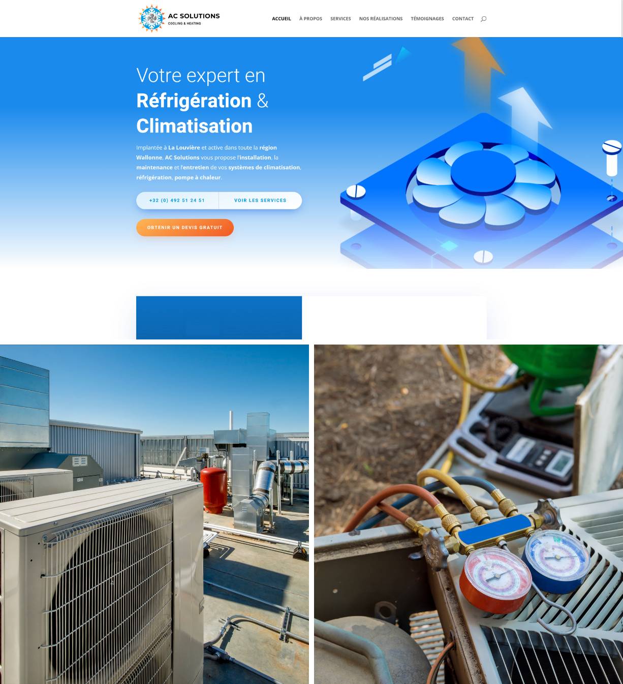 création d'un site internet pour une entreprise de climatisation