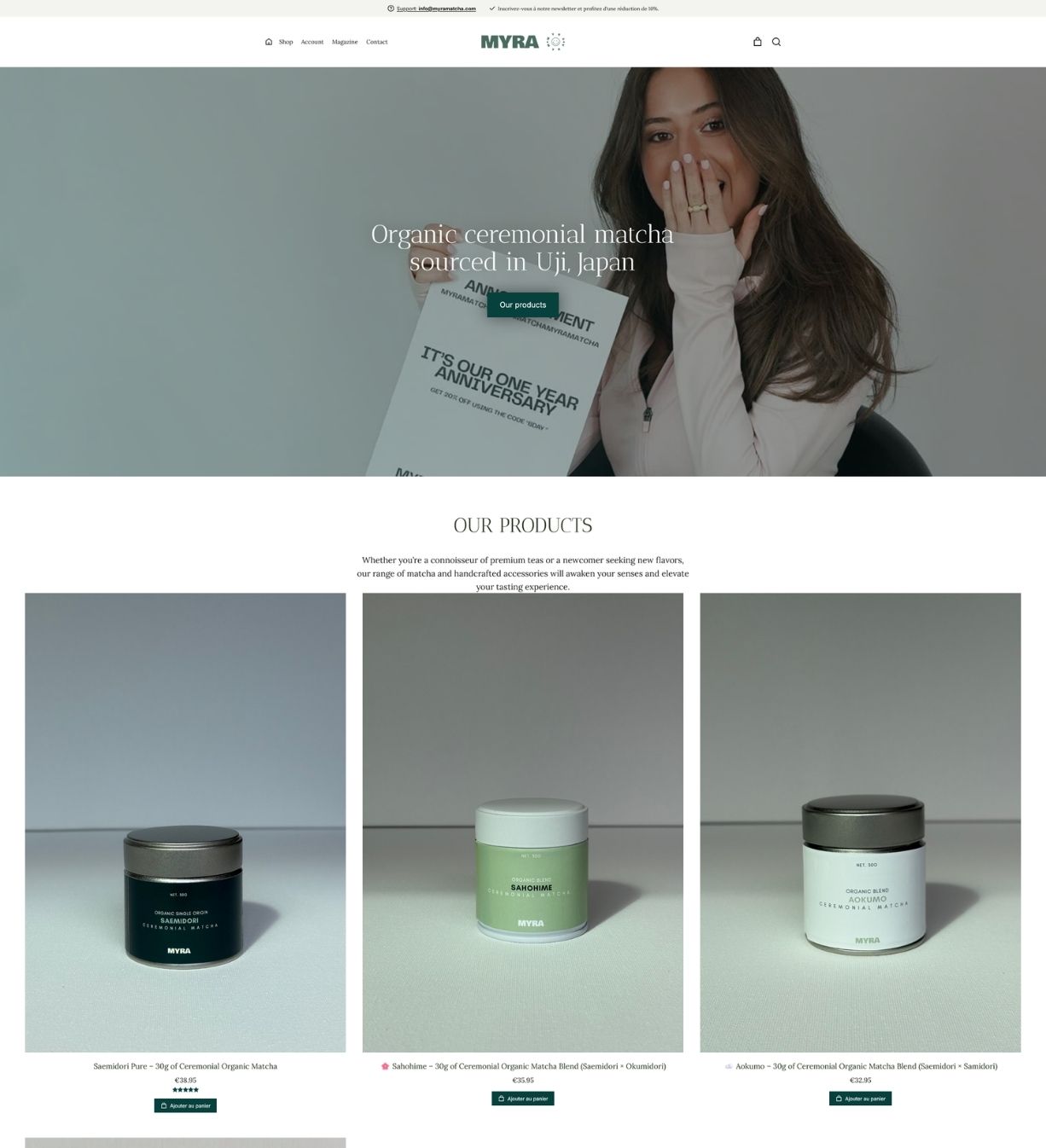 Création d’un e-commerce premium pour une marque de matcha bio japonais