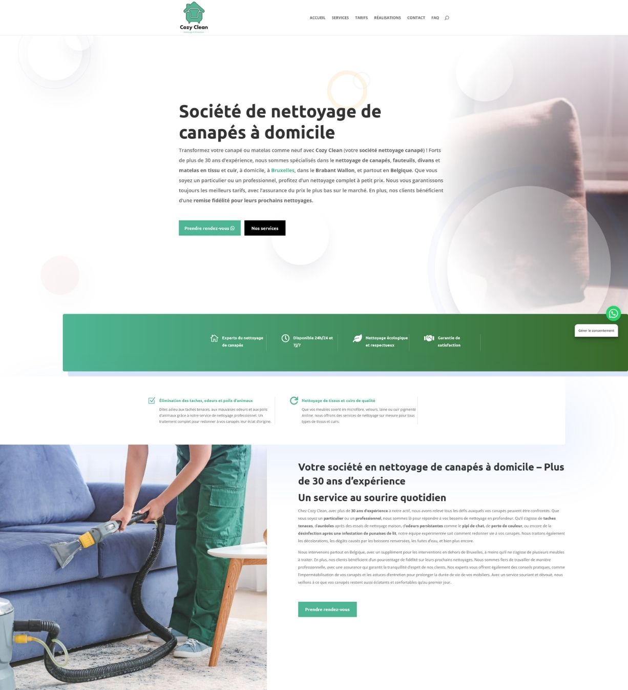 Création d’un site SEO local pour une activité de nettoyage de canapés à domicile