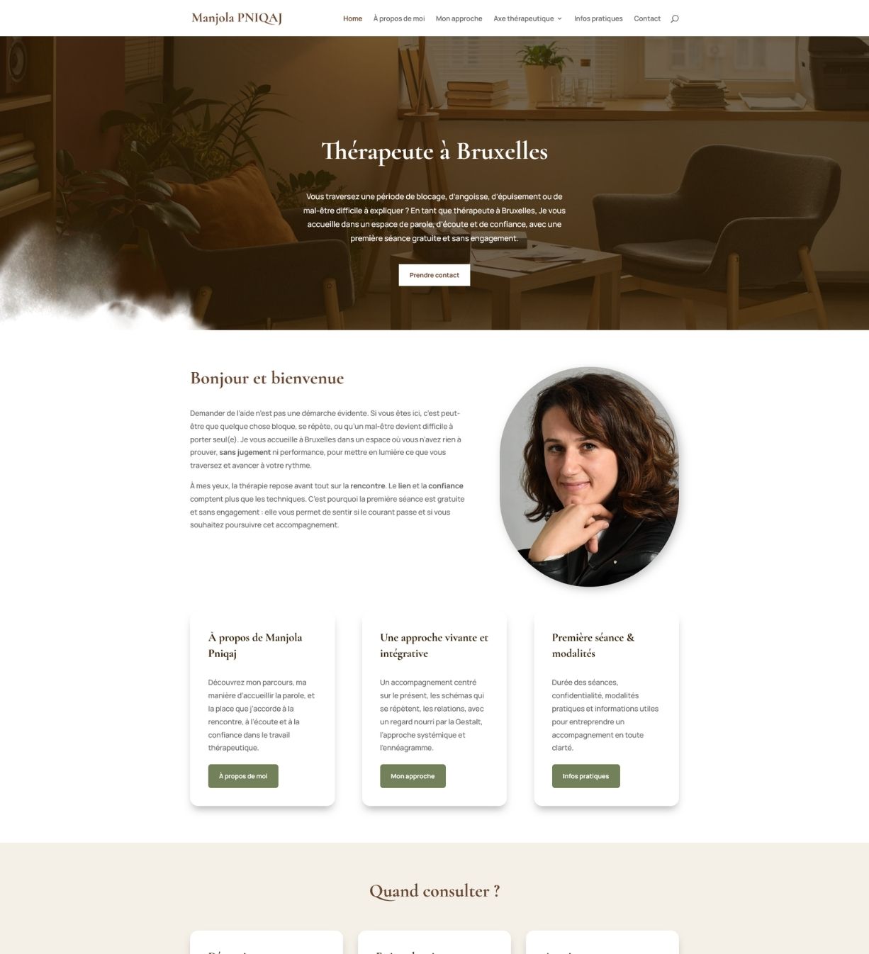 Création d’un site SEO local pour une activité de thérapie et d’accompagnement à Bruxelles