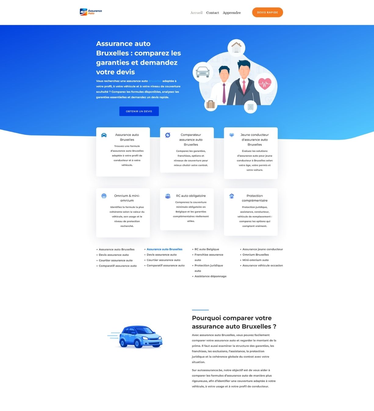 Création d’un site SEO pour une activité d’assurance auto à Bruxelles