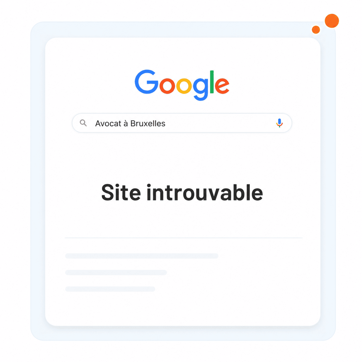 Recherche Google avocat à Bruxelles montrant l’importance d’un site web professionnel visible