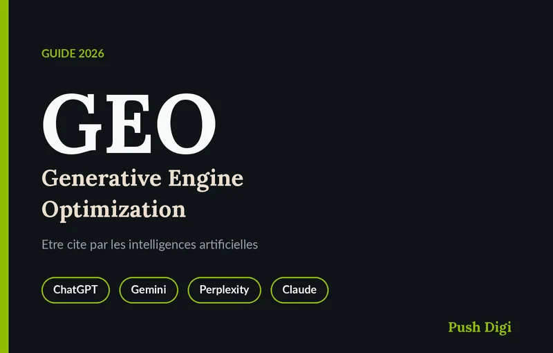GEO Generative Engine Optimization : être cité par ChatGPT, Gemini, Perplexity et Claude - guide Push Digi